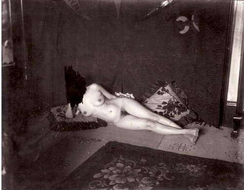 E.J. Bellocq's photograph of Storyville prostitute with scratched out face