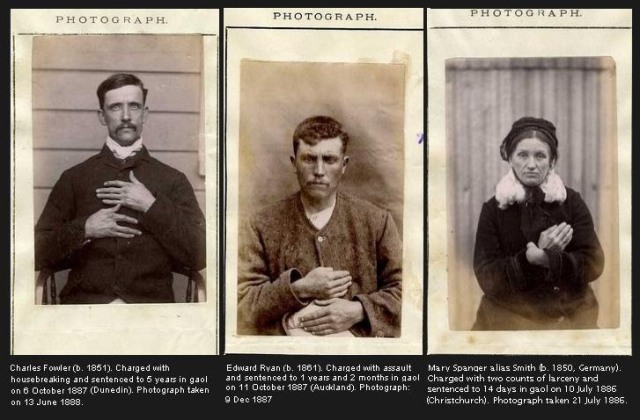Examples of mug shots of people with distinctive hands.