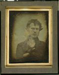 A dageurreotype featuring the world's first photographic self portrait.